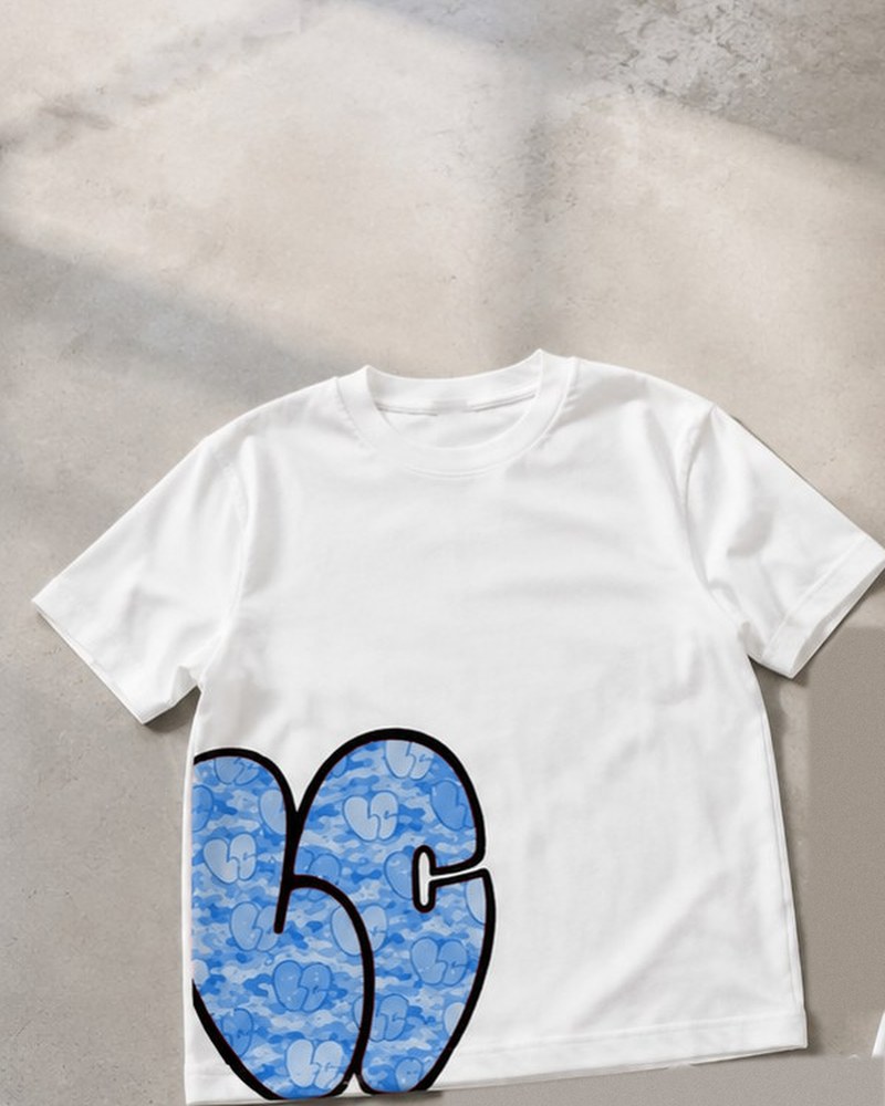 Lucerra heart camo tee in blue