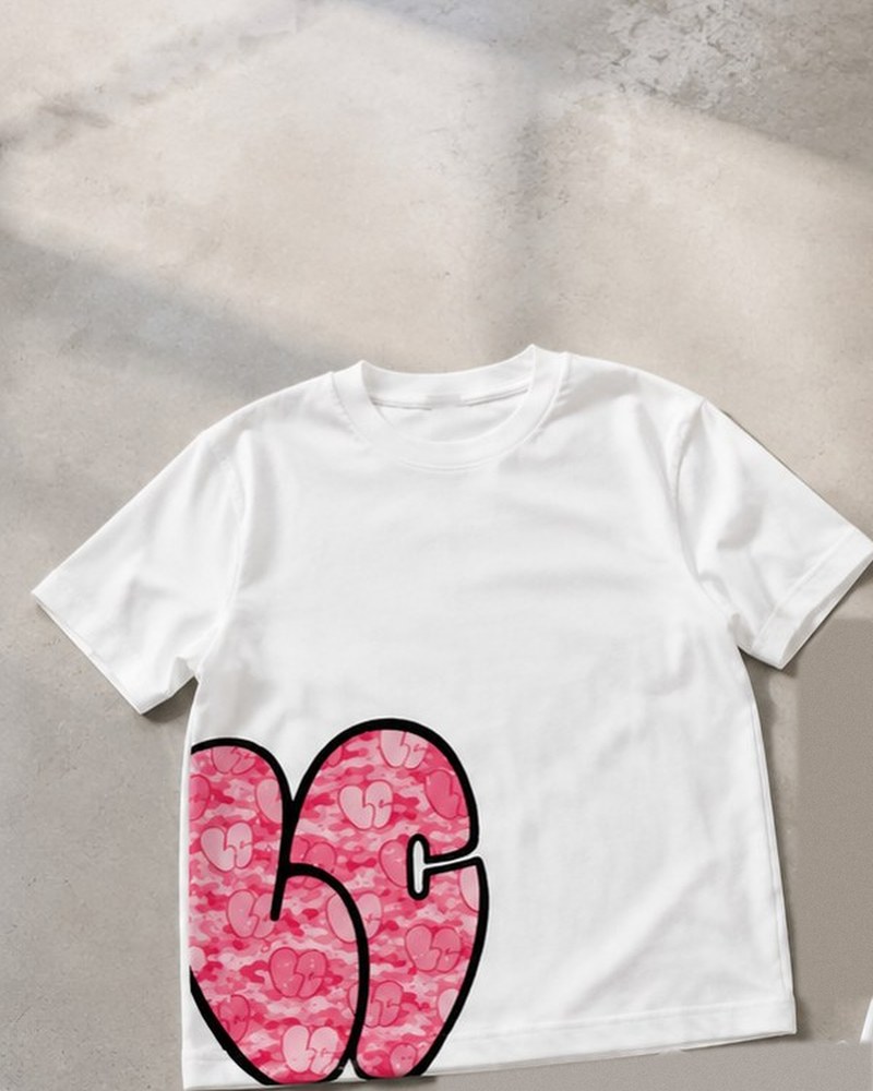 Lucerra heart camo tee in pink